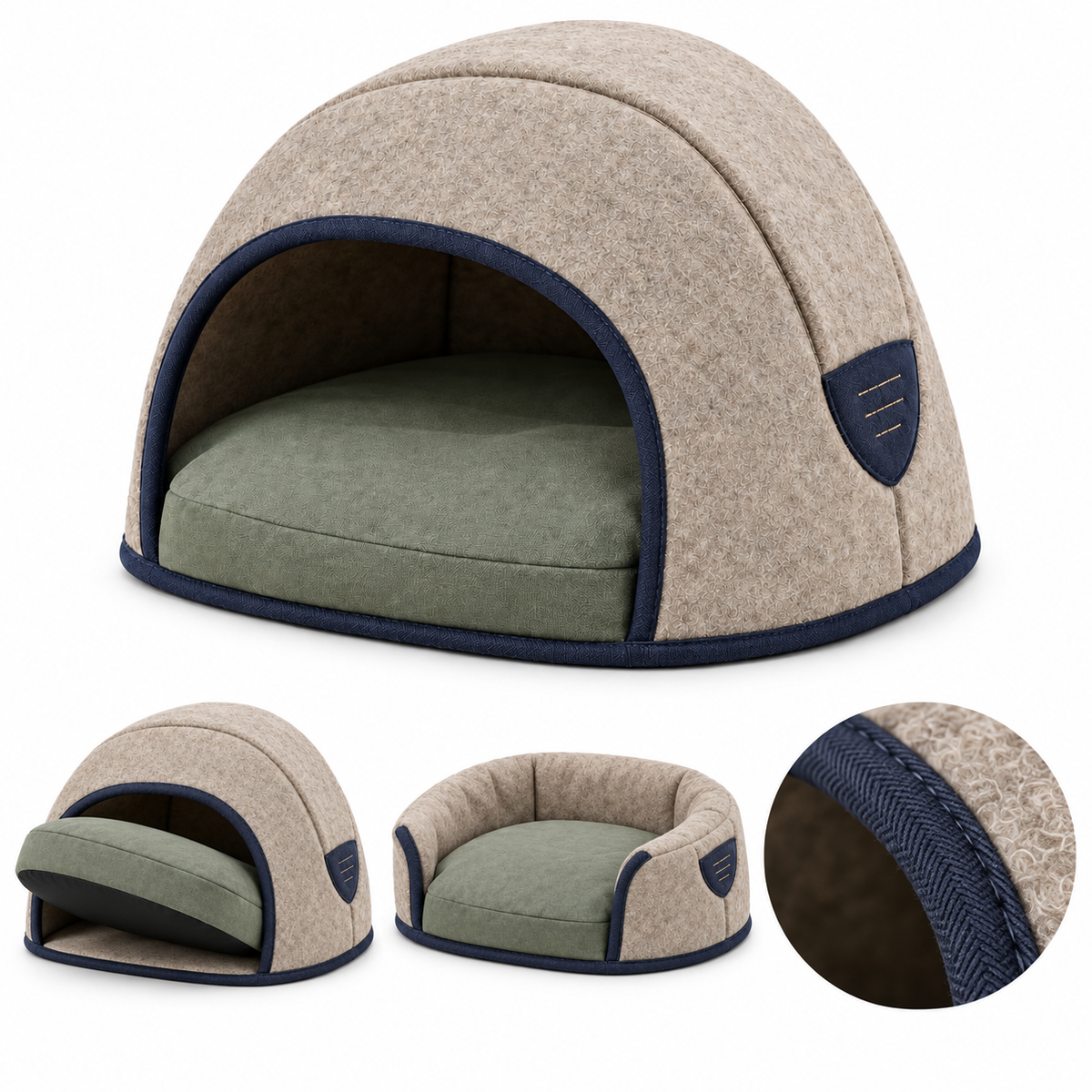 Arc Cave Convertible Pet Bed — product-specific features