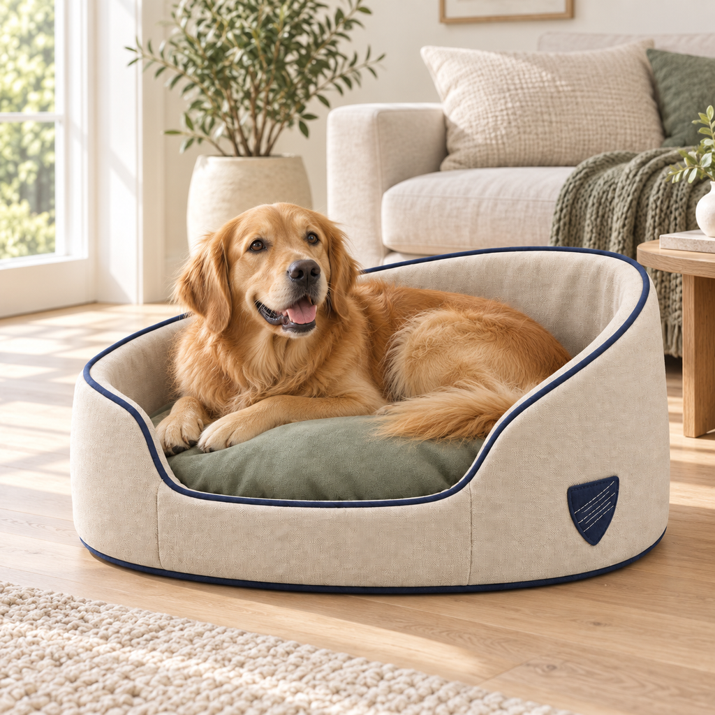 Arc Wraparound Pet Bed — in-use lifestyle scene