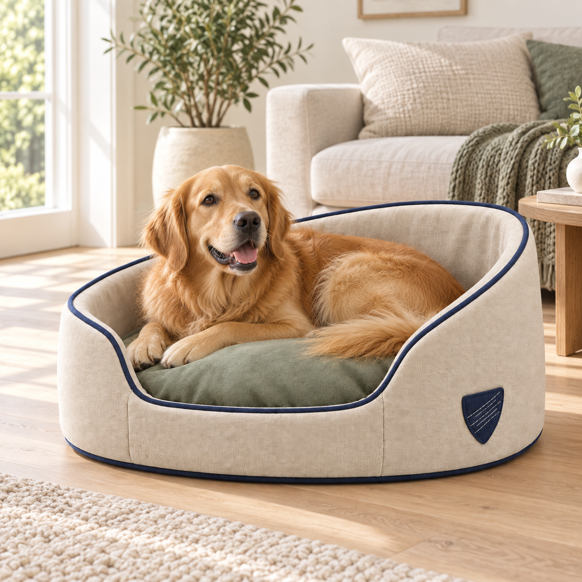Arc Wraparound Pet Bed — in-use lifestyle scene