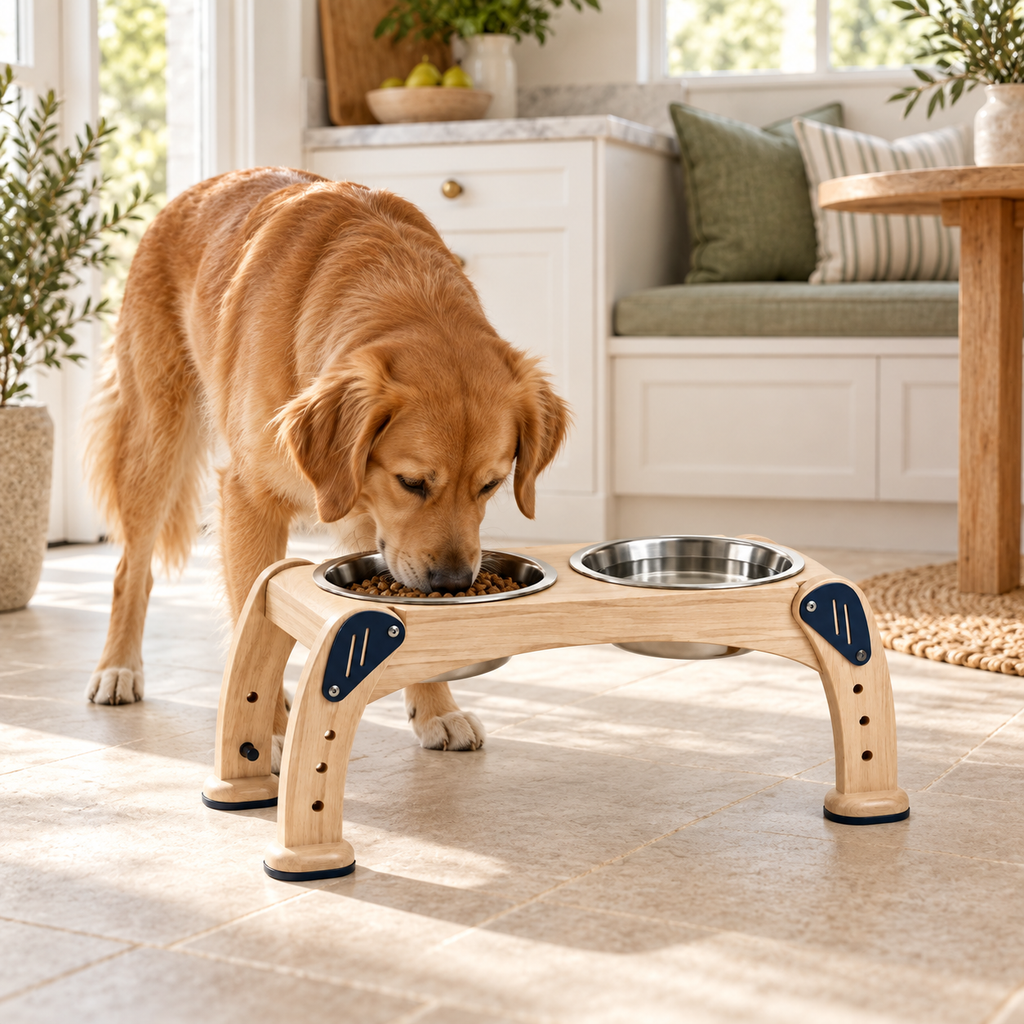 Archline Double Bowl Stand — in-use lifestyle scene