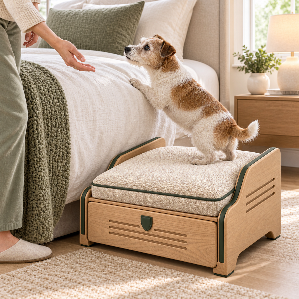 Bedside Step and Stow Platform — in-use lifestyle scene