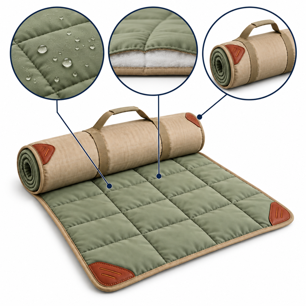 Camprest Roll-Up Pet Mat — product-specific features