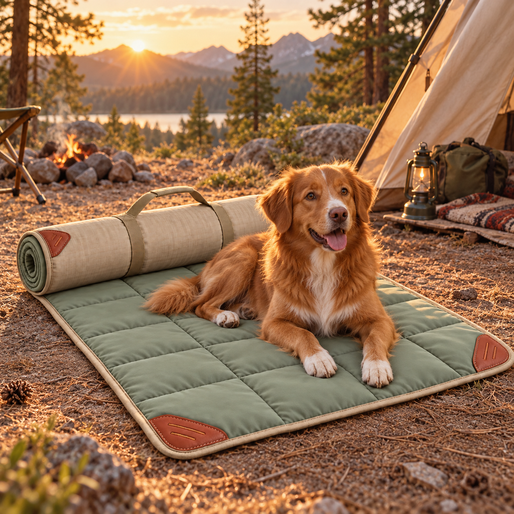Camprest Roll-Up Pet Mat — in-use lifestyle scene