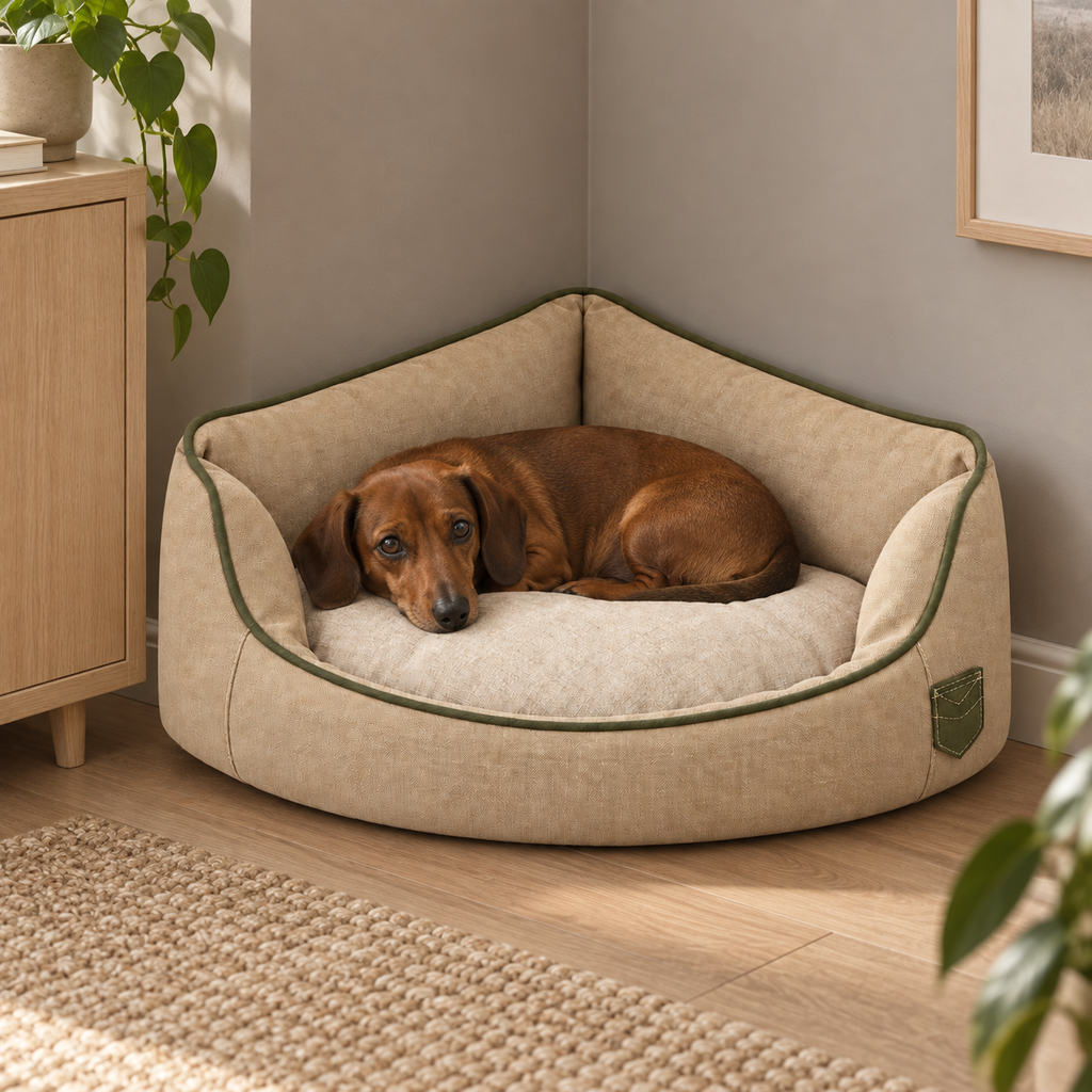 Corner Nest Pet Bed — second in-use lifestyle scene