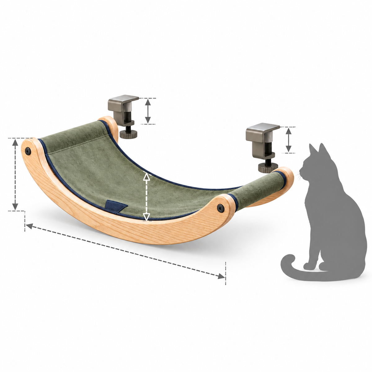 Crescent Window Cat Perch — size and proportion guide