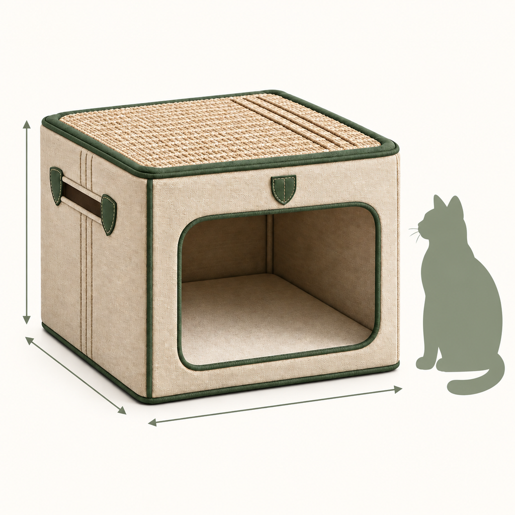 Den and Scratch Storage Cube — size and proportion guide
