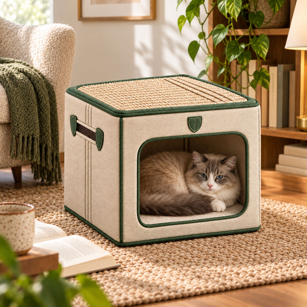 Den and Scratch Storage Cube — in-use lifestyle scene