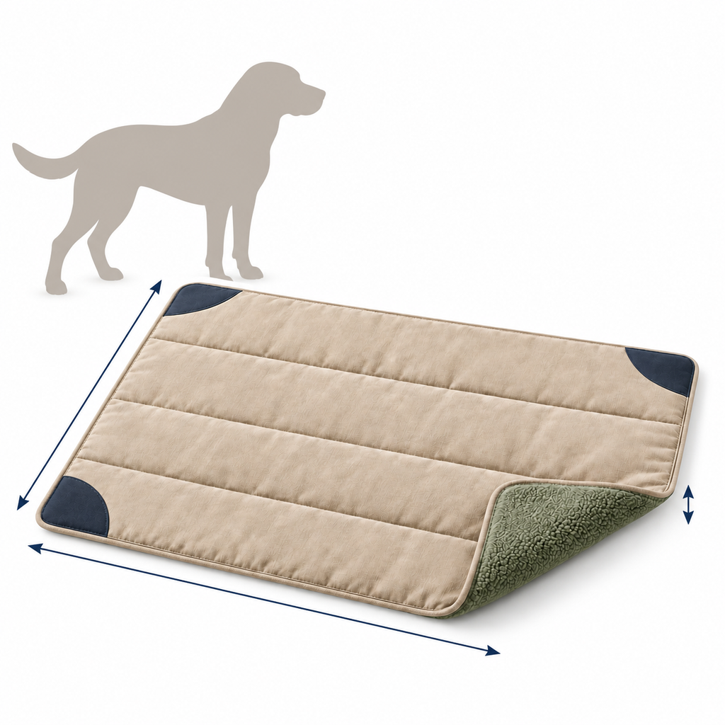 Duo-Season Reversible Pet Mat — size and proportion guide