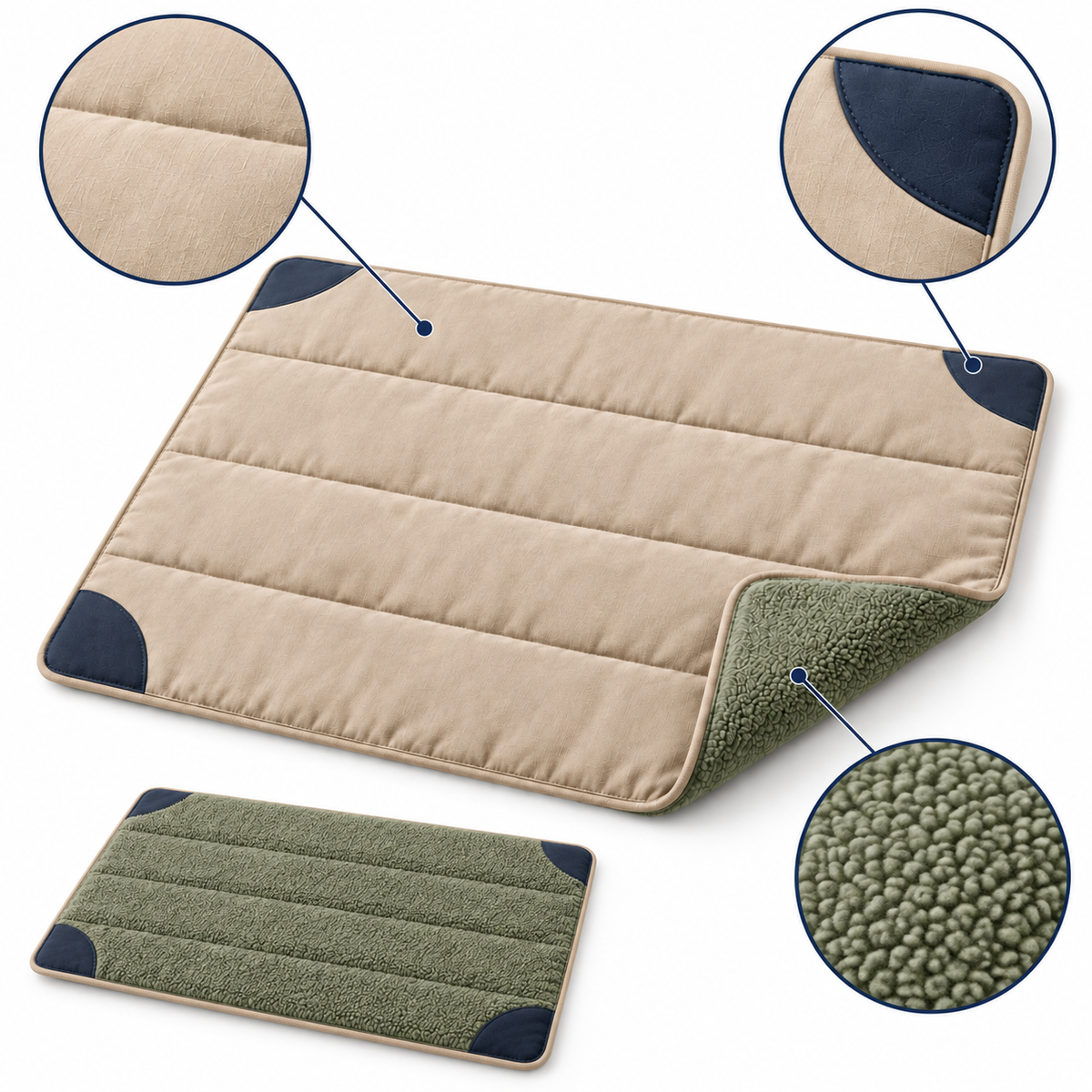 Duo-Season Reversible Pet Mat — product-specific features