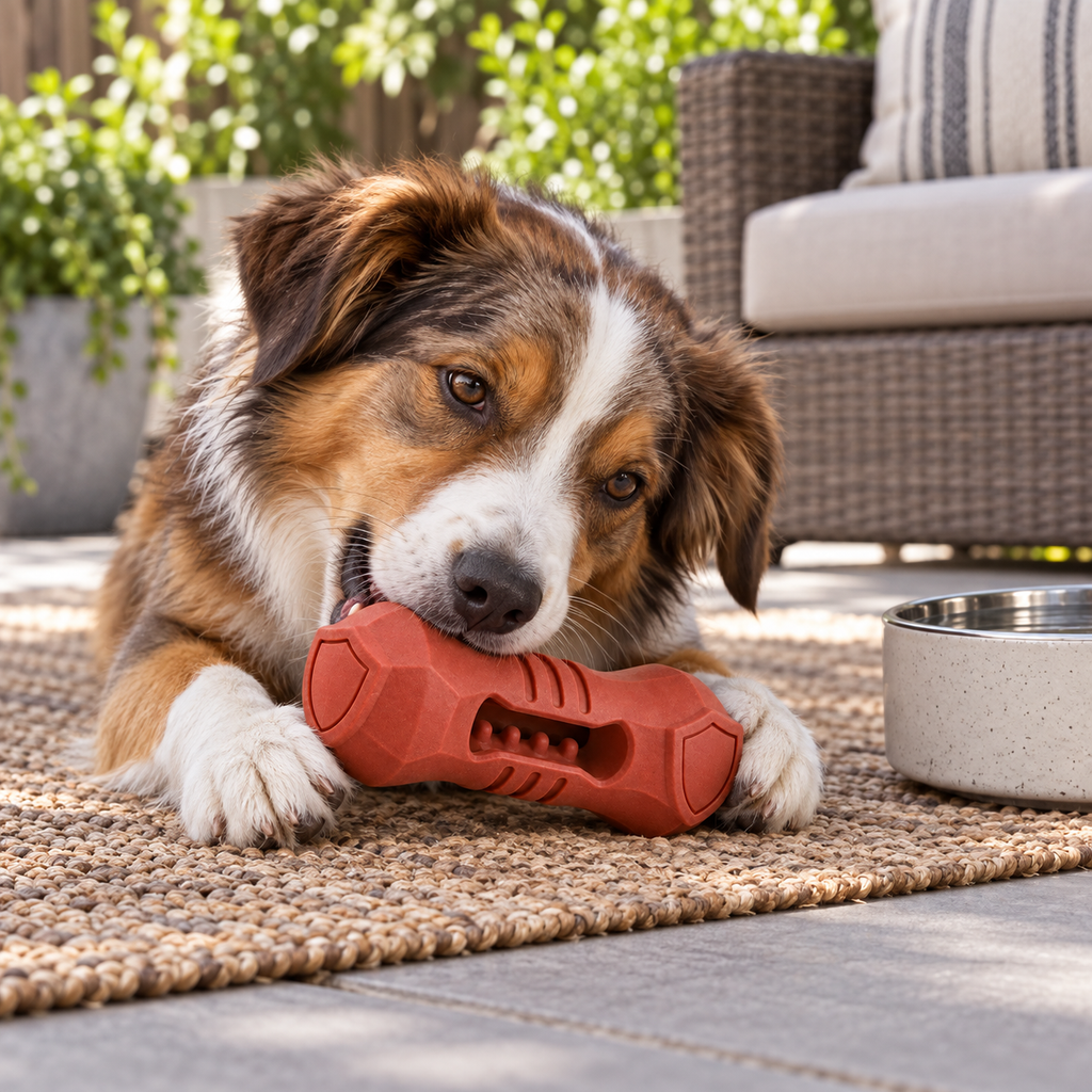 Ember Capsule Chew Toy — in-use lifestyle scene
