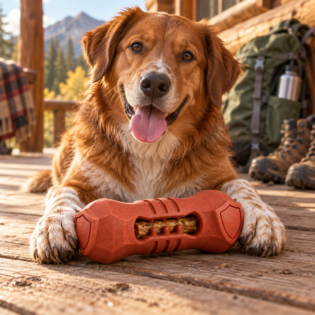 Ember Capsule Chew Toy — second in-use lifestyle scene