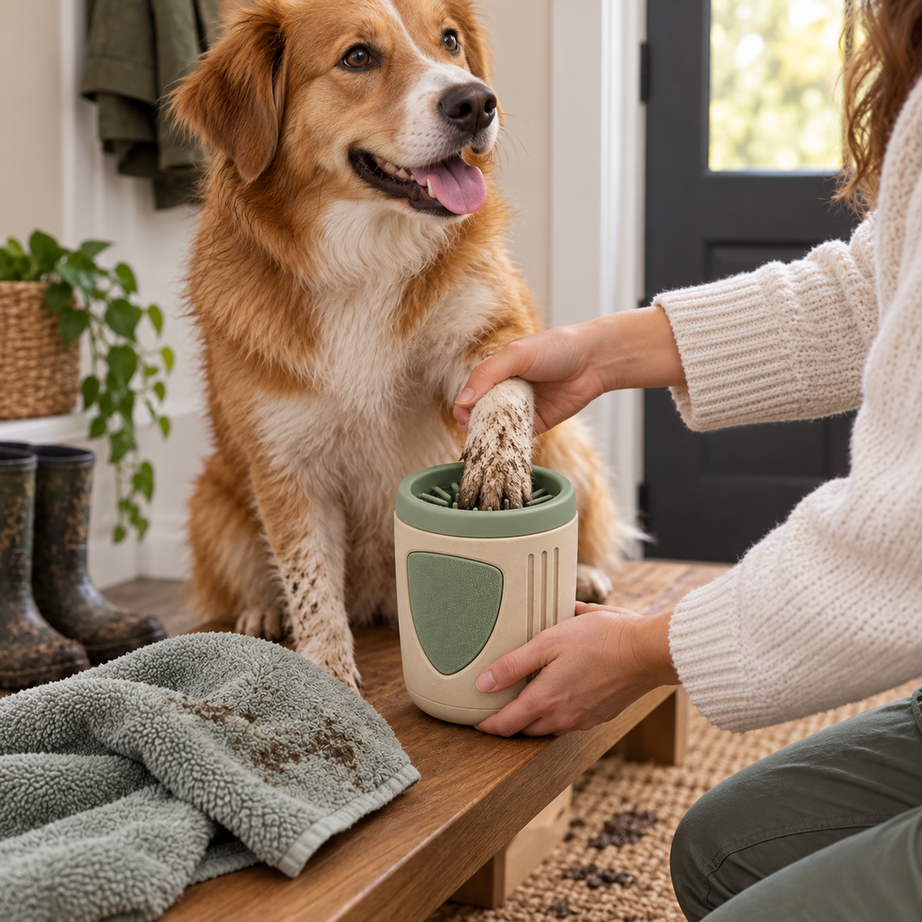 Field Wash Paw Washer Cup — in-use lifestyle scene