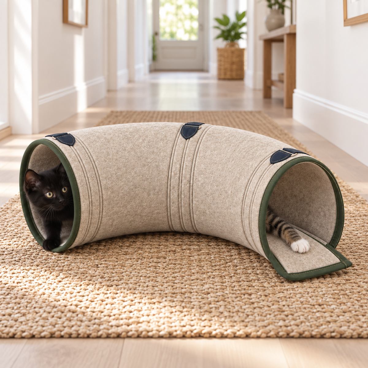 Foldaway Felt Cat Tunnel — second in-use lifestyle scene