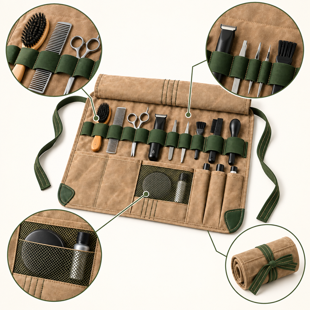 Groomer's Canvas Tool Roll — product-specific features