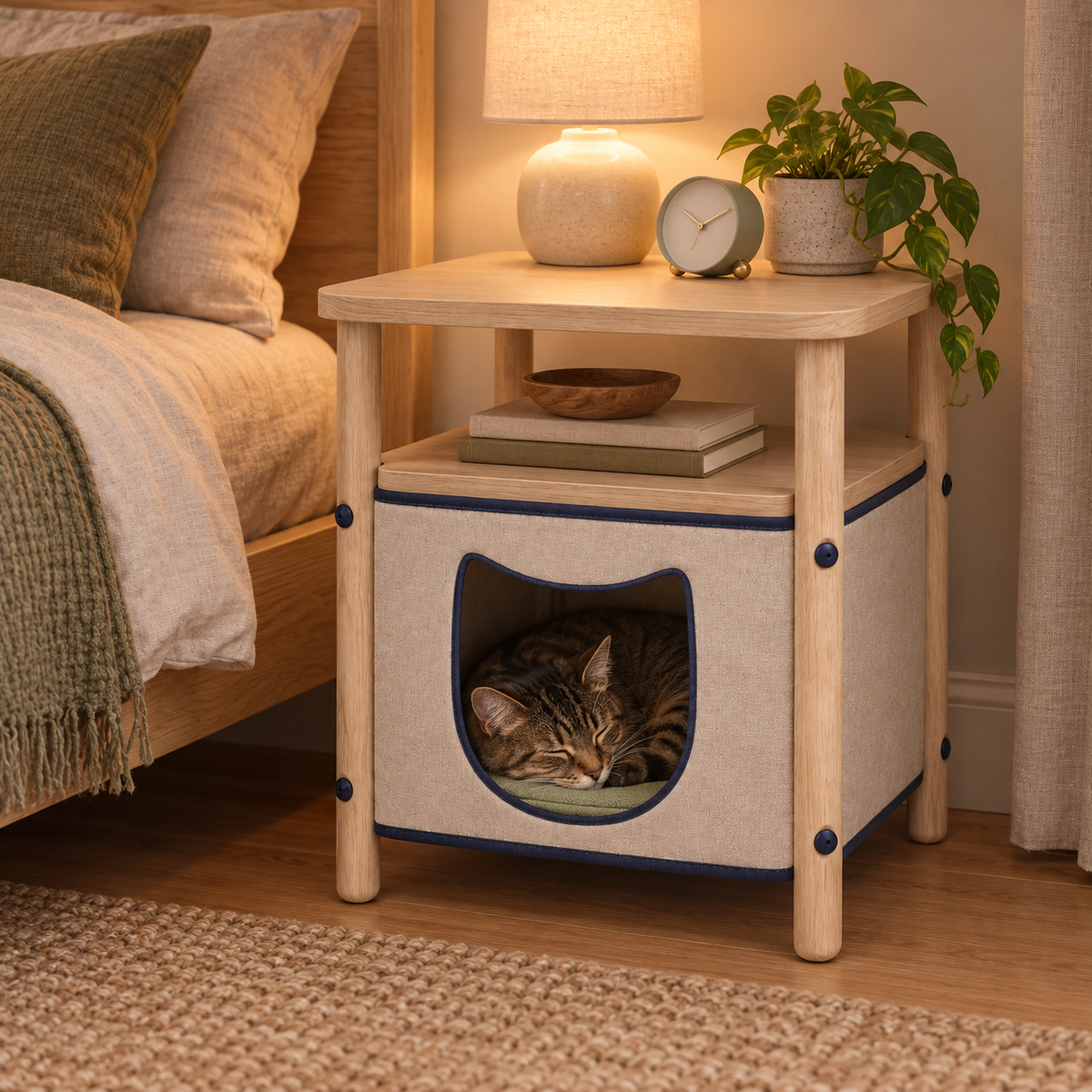 Hearthside Cat Den Table — second in-use lifestyle scene