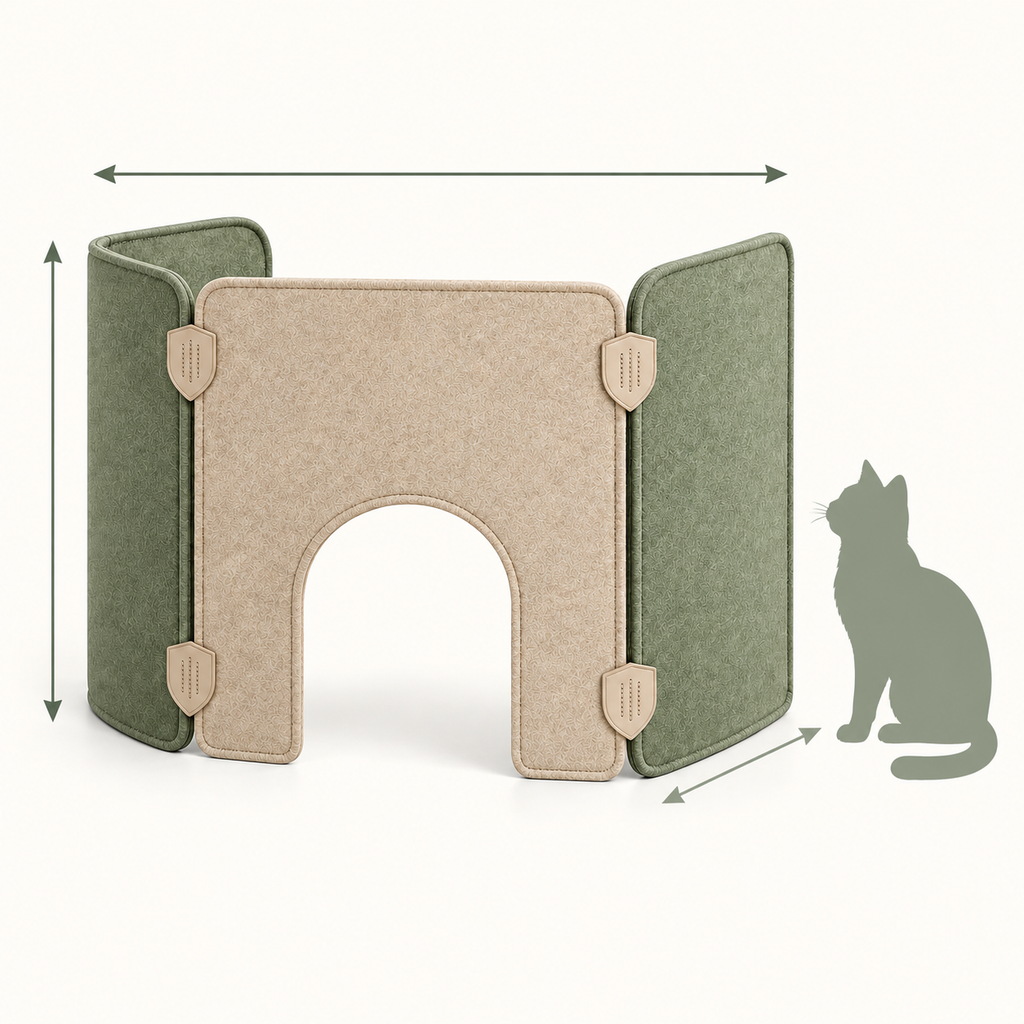 Quiet Corner Litter Privacy Screen — size and proportion guide