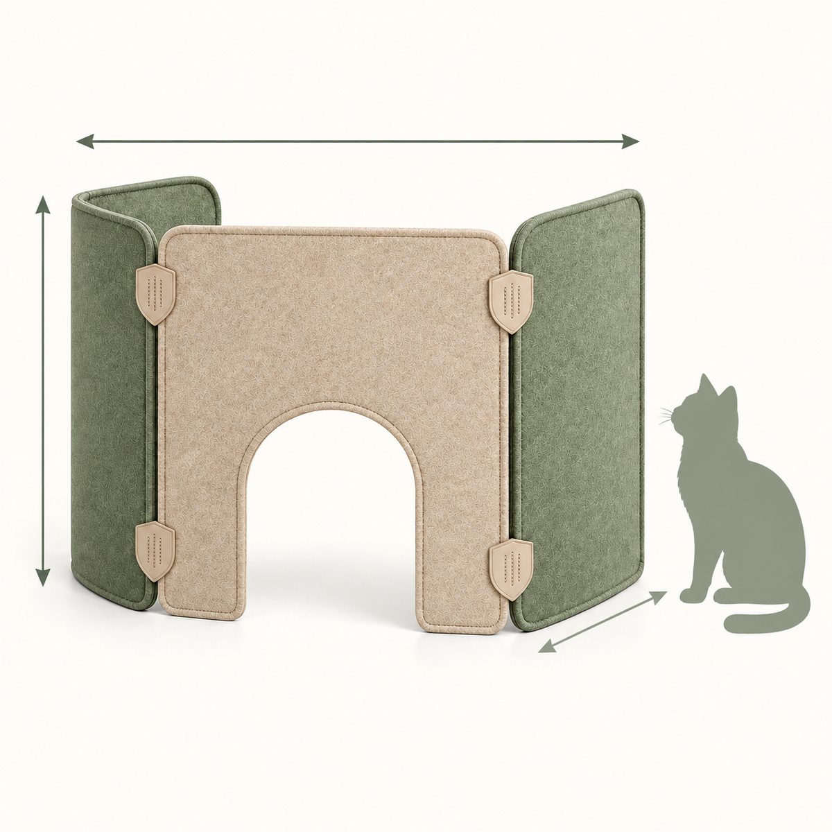 Quiet Corner Litter Privacy Screen — size and proportion guide