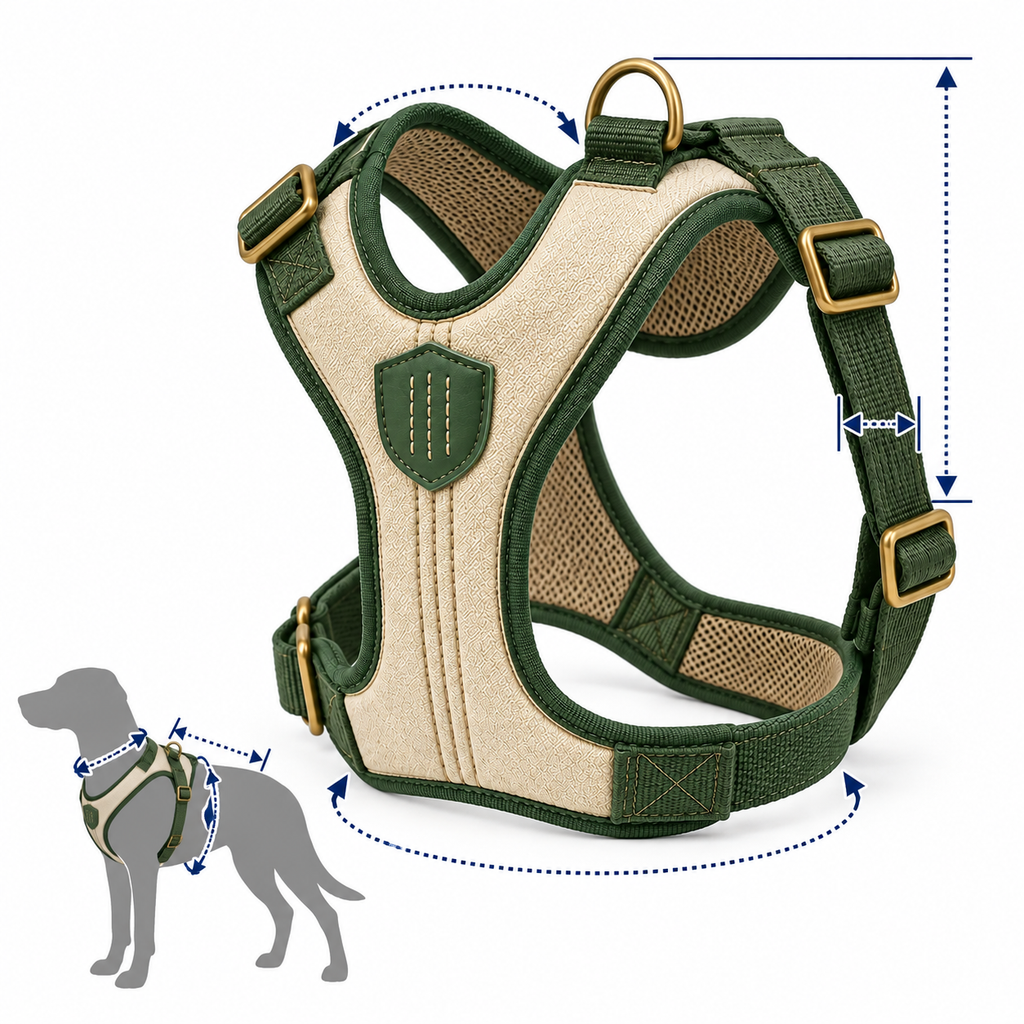 Range Y-Shape Comfort Harness — size and proportion guide