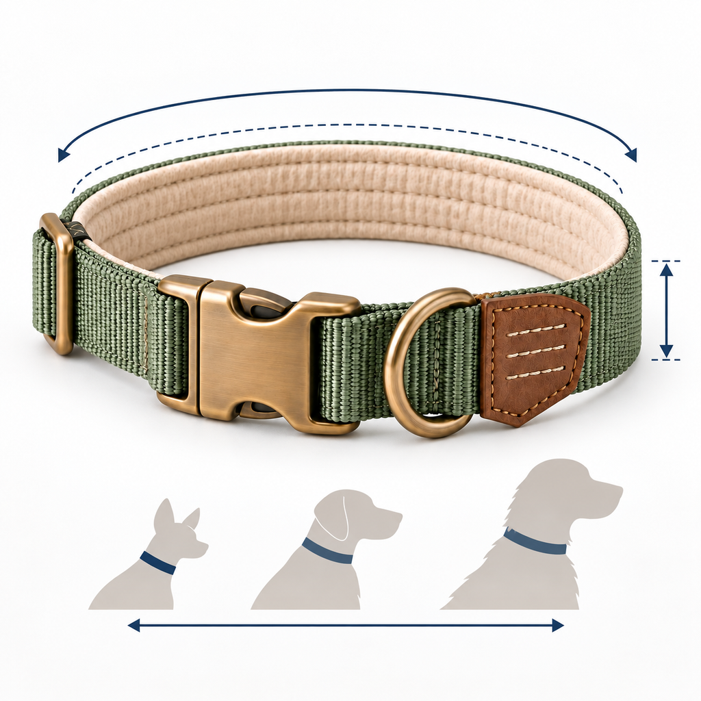 Ranger Three-Line Dog Collar — size and proportion guide