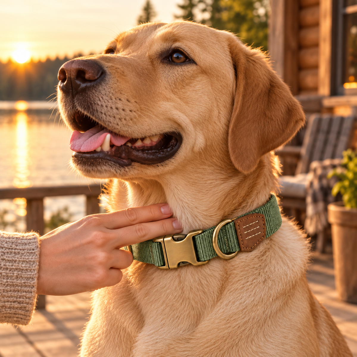 Ranger Three-Line Dog Collar — second in-use lifestyle scene
