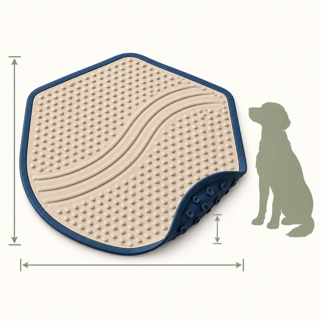 Riverline Non-Slip Pet Bath Mat — size and proportion guide