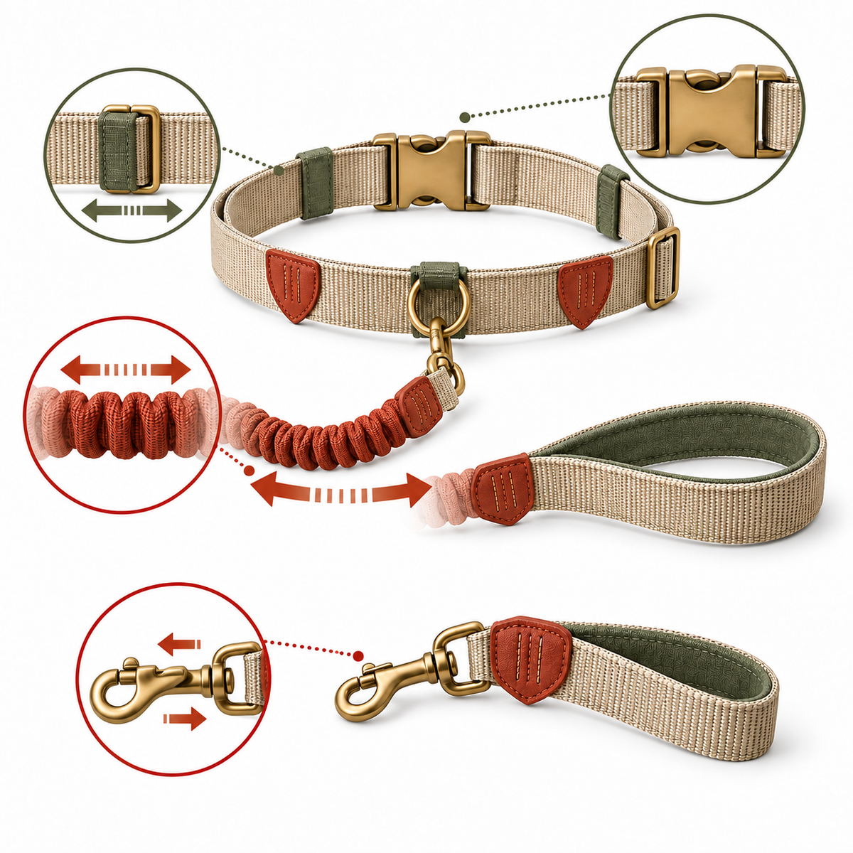 Roam Hands-Free Waist Leash — product-specific features