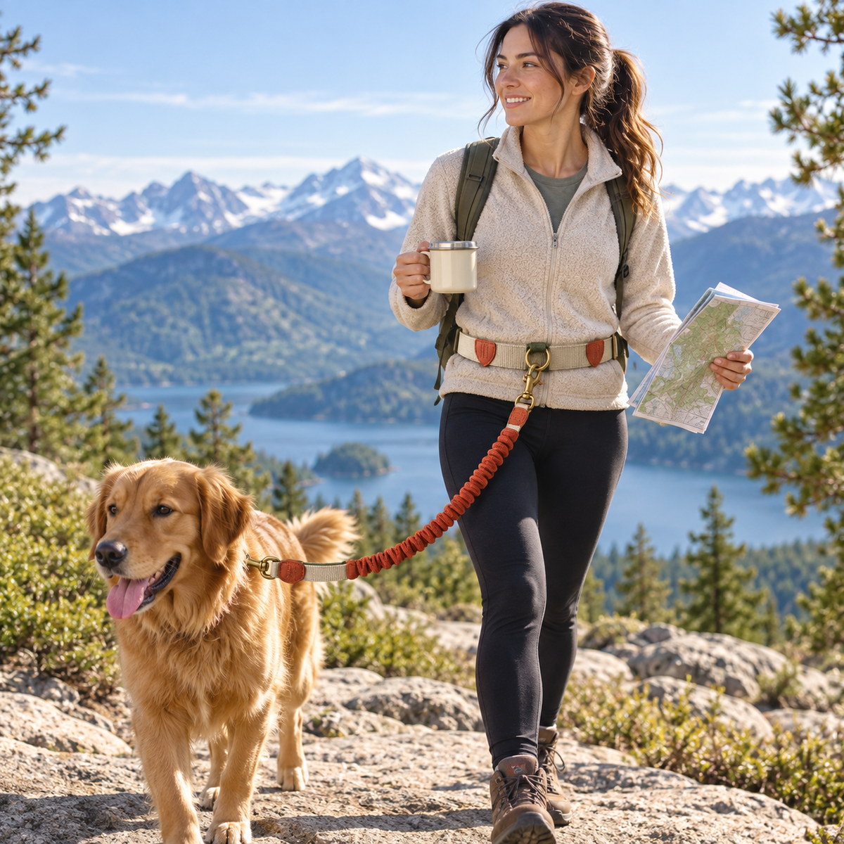 Roam Hands-Free Waist Leash — second in-use lifestyle scene