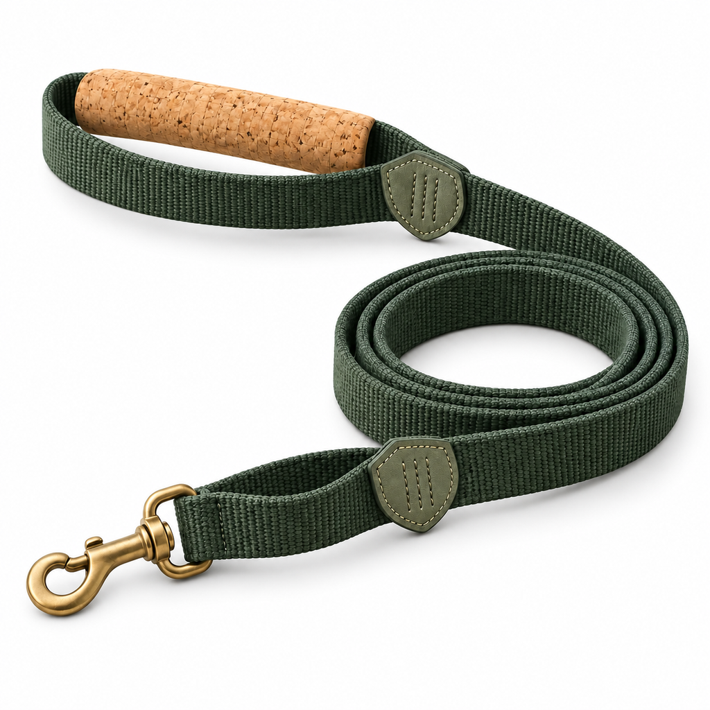 Scout Cork-Handle Traffic Leash — white-background product view