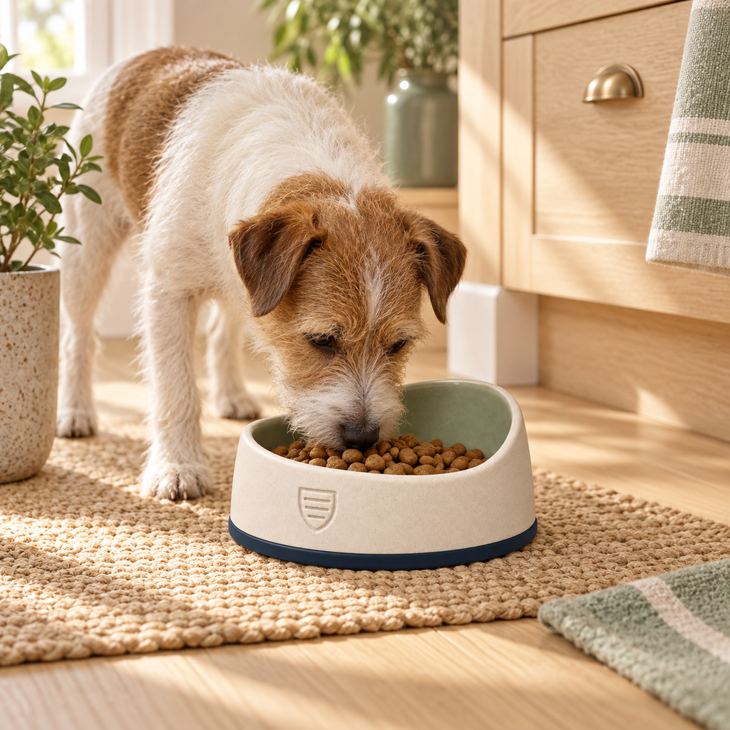 Shield Ceramic Pet Bowl — in-use lifestyle scene