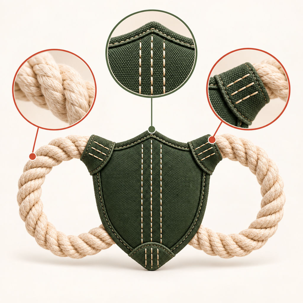 Shield Knot Tug Toy — product-specific features