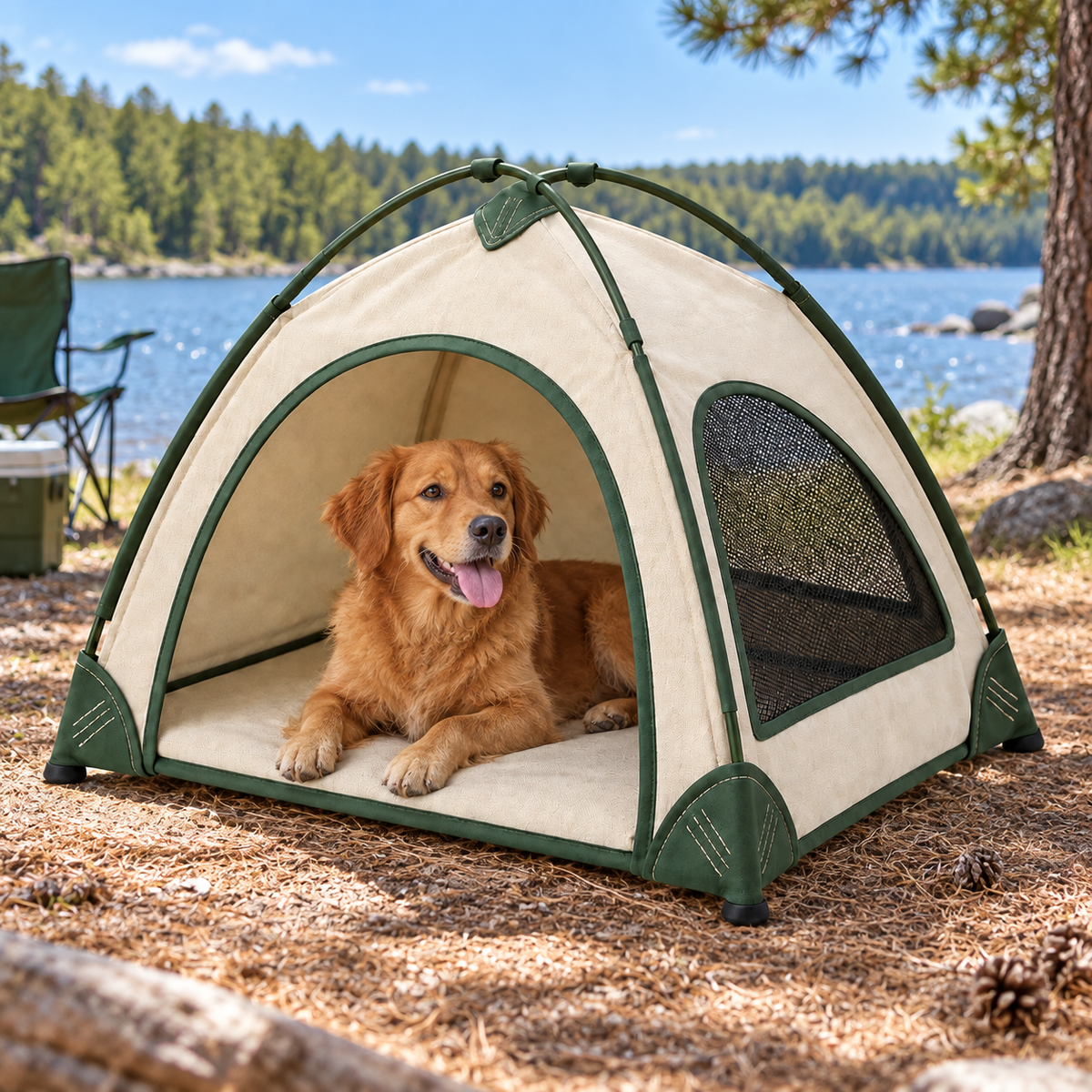 Sunbreak Foldable Pet Shade Tent — in-use lifestyle scene