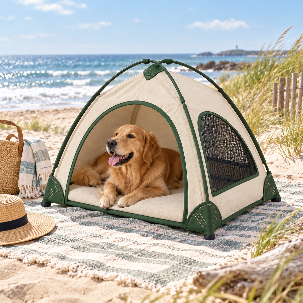 Sunbreak Foldable Pet Shade Tent — second in-use lifestyle scene