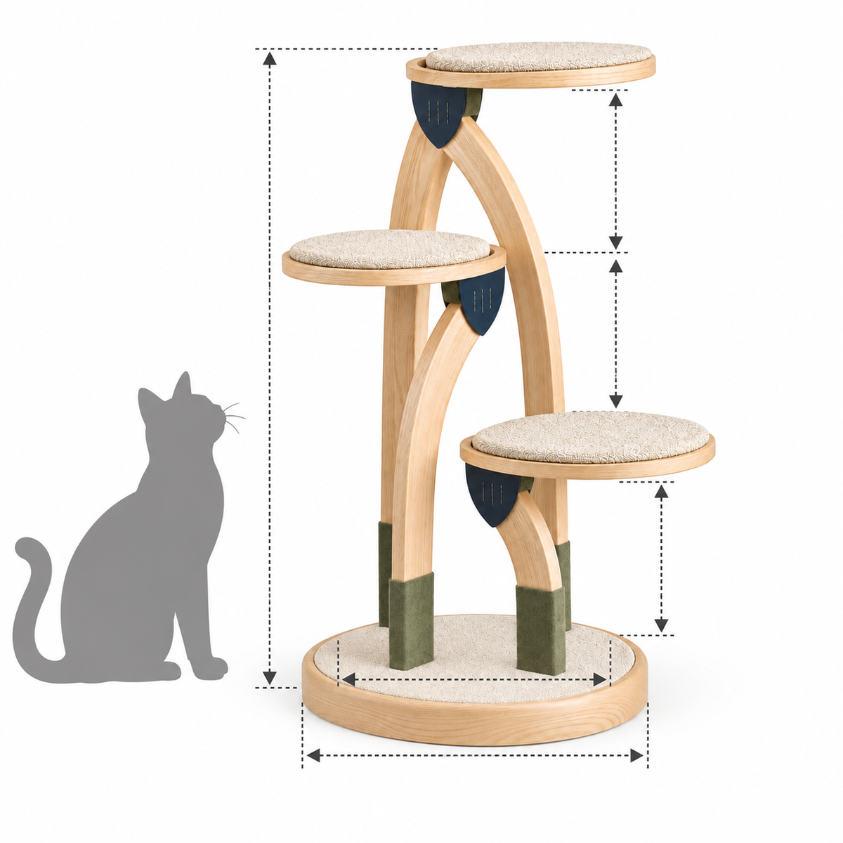 Timber Loft Modular Cat Tower — size and proportion guide