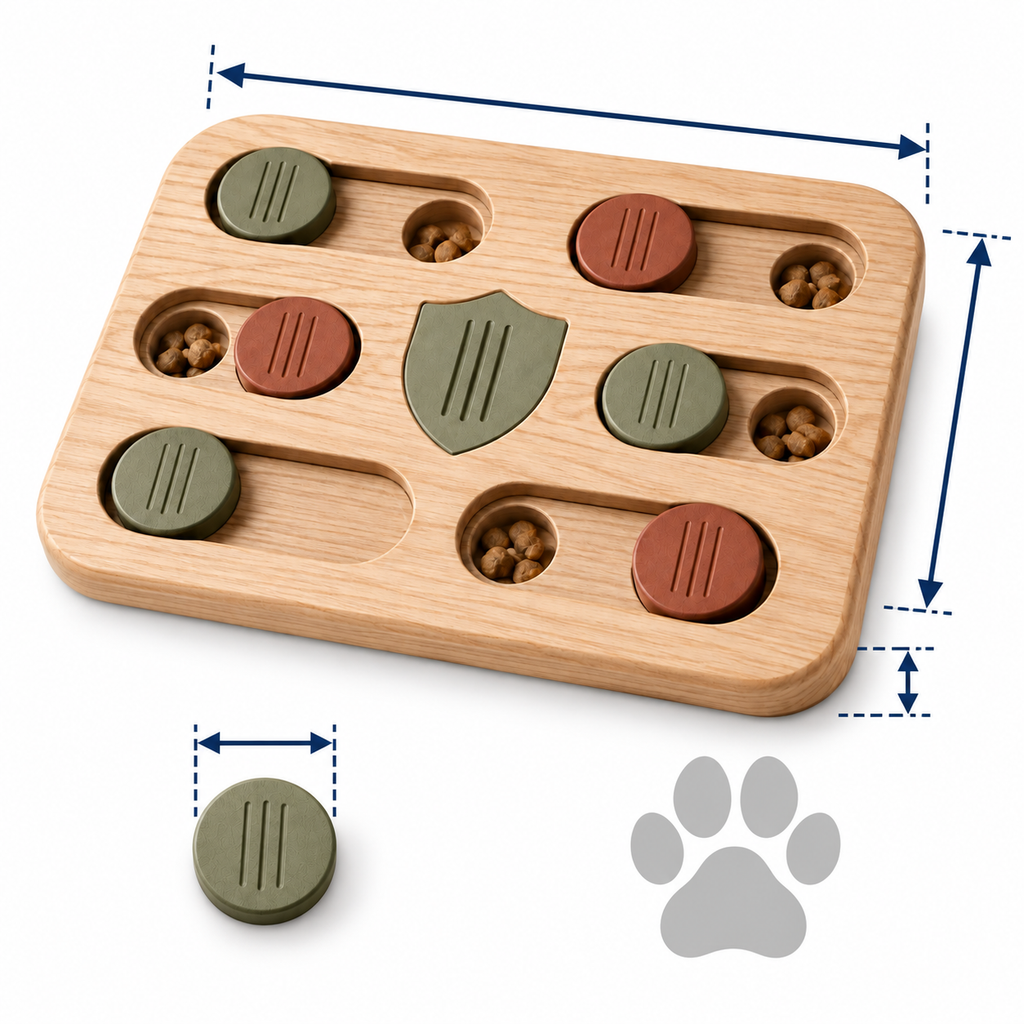 Timber Slide Puzzle Board — size and proportion guide