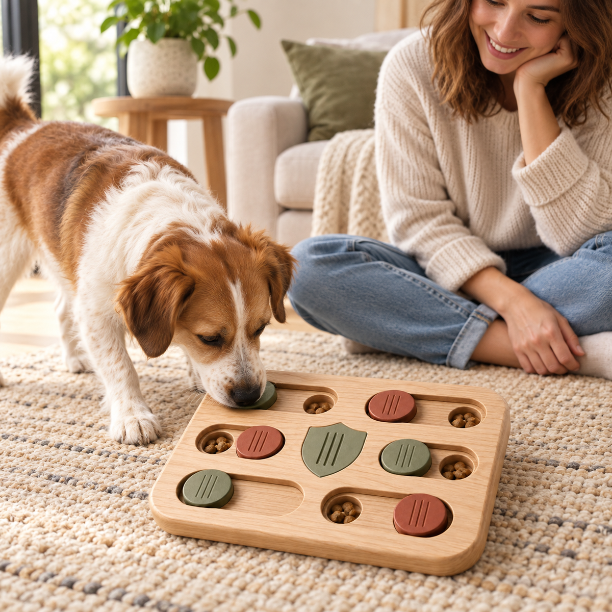 Timber Slide Puzzle Board — in-use lifestyle scene