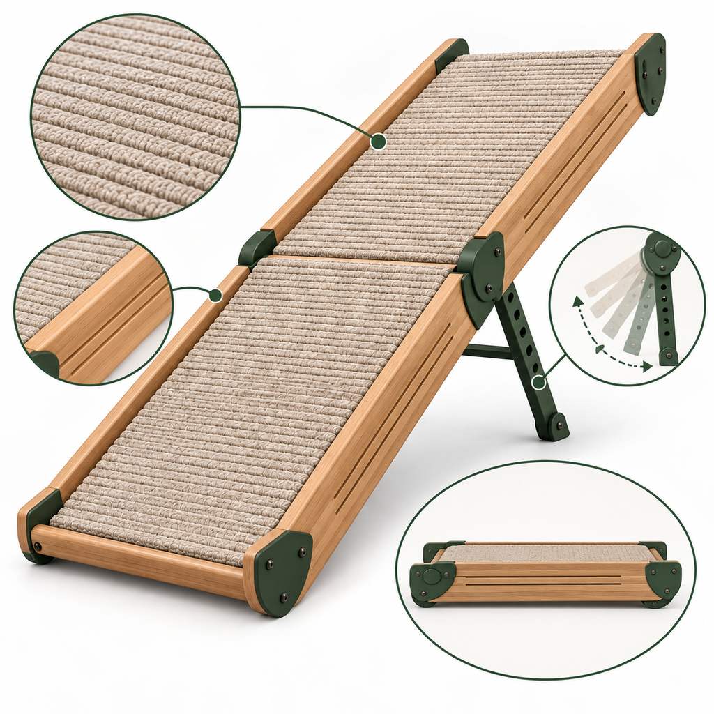 Timberfold Adjustable Pet Ramp — product-specific features