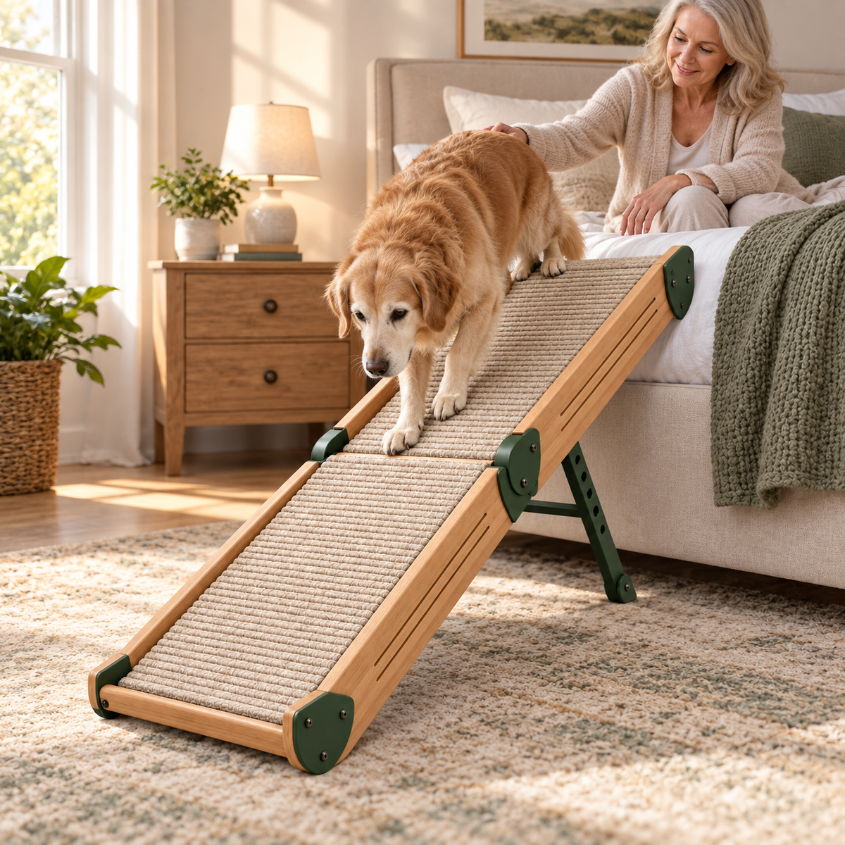 Timberfold Adjustable Pet Ramp — second in-use lifestyle scene