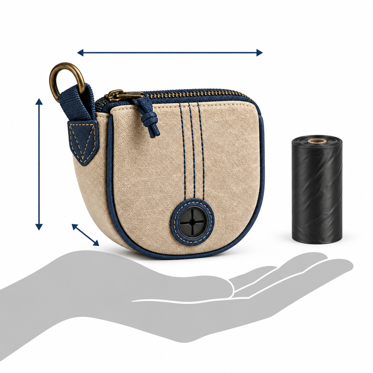 Trailclip Waste-Bag Pouch — size and proportion guide