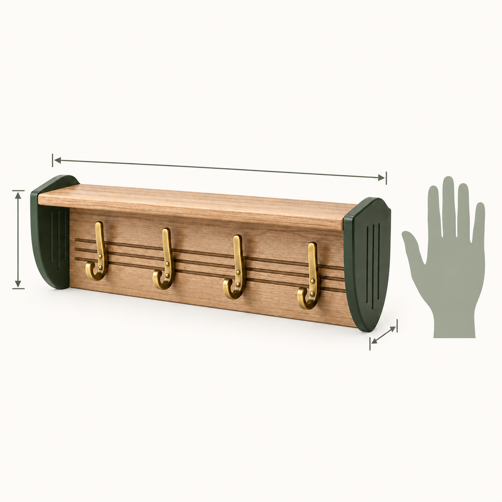 Trailhead Leash Wall Rack — size and proportion guide