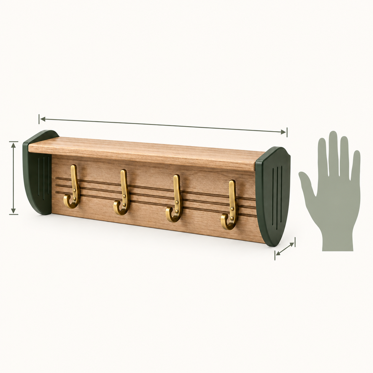 Trailhead Leash Wall Rack — size and proportion guide