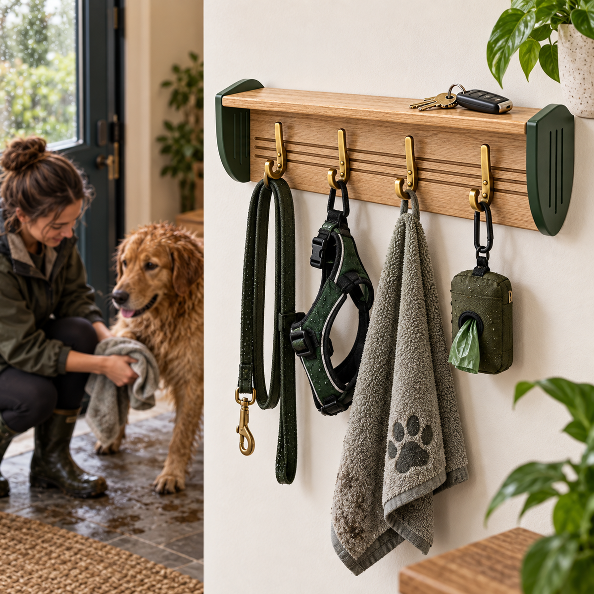 Trailhead Leash Wall Rack — second in-use lifestyle scene