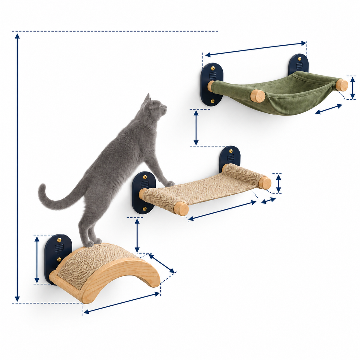 Trailstep Wall Cat System — size and proportion guide