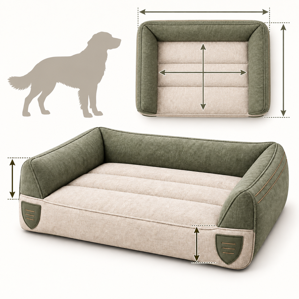 Zone Rest Support Pet Bed — size and proportion guide